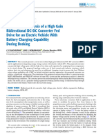 Performance Analysis of A High Gain Bidirectional DC-DC Converter Fed Drive For An Electric Vehicle With Battery Charging Capability During Braking