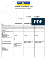 Education Loan Application Form