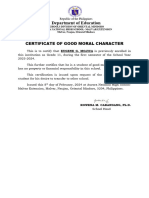 Certificate of Good Moral Character