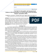 The Influence of The Big Five Personality and Organizational Culture On The Performance of Civil Servants of The West Kutai Regency Agriculture Office