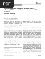 Investigation of Surface Roughness in The Milling of Al7075 and Open-Cell Sic Foam Composite and Optimization of Machining Parameters