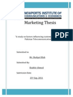 Marketing Thesis On Telecommunication in Pakistan