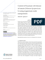 Discovery: Control of Fusarium Wilt Disease of Tomato (Solanum Lycopersicum. L) Using Magnesium Oxide Nanoparticles