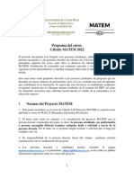 Programa Clculo MATEM 2022