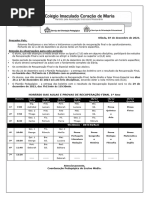 022 Circular - Horário e Conteúdos de Recuperação Final 1º Ano