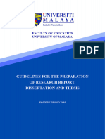 Guidelines For The Preparation of Research Report, Dissertation and Thesis Version 2022