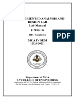 Object Oriented Ananlysis and Design Lab Manual