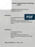 Dimensional Analysis Assignment