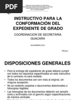 Instructivo para La Conformación Del Expediente de Grado