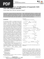 I2-Promoted Direct C H Sulfenylation of Isoquinolin-1 (2H) - Ones With Sulfonyl Chorides