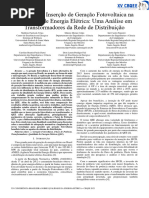 Impactos Da Inserção de Geração Fotovoltaica Na Qualidade de Energia Elétrica: Uma Análise em Transformadores Da Rede de Distribuição