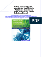 Information Technology For Management Digital Strategies For Insight Action and Sustainable Performance 10th Edition Turban Solutions Manual