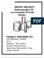 CBSE XII Chemistry Project Determination of The Contents of Cold Drinks