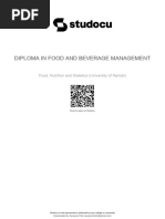 Diploma in Food and Beverage Management