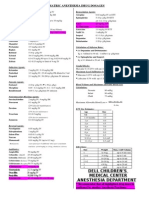 Pediatric Anesthesia Drug Dosages