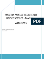 Mantra MFS100 RD Service Manual Windows 1.1.0