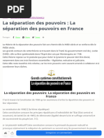 La Séparation Des Pouvoirs: La Séparation Des Pouvoirs en France