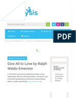 Analysis of Give All To Love by Ralph Waldo Emerson - Poem Analysis223425