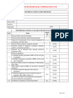 Delhi Metro Rail Corporation LTD: Electrical Safety Audit Checklist