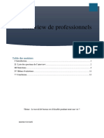 Interview de Professionnels Anonyme