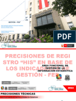 Precisiones de Registro HIS en Base de Los Indicadores de Gestion FED