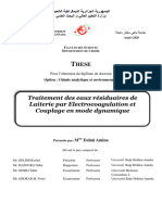 Traitement Des Eaux Résiduaires de Laiterie Par Electrocoagulation Et Couplage en Mode Dynamique