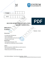 Grade 9 (Edexcel) Biology I