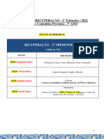 Recuperação Trimestral - 7º Anos - 2º Trimestre