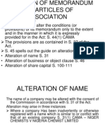 Alteration of Memorandum and Articles of Association