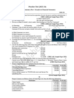 Practice Test (Analysis of Fianacial Statement)