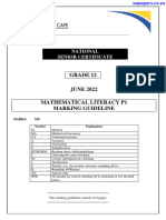 Maths Lit P1 Memo June 2022 English