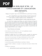 LEÇON BIBLIQUE N Education Enfants