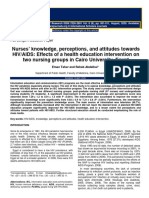 Nurses Knowledge Perceptions and Attitudes Towardshivaids Effects of A Health Education Intervention Ontwo Nursing Group