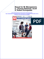 Full Download Solution Manual For M: Management, 5th Edition, Thomas Bateman, Scott Snell, Robert Konopaske File PDF Free All Chapter