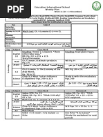 Education International School Weekly Plan