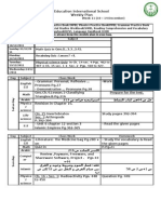 Education International School Weekly Plan: English (1) Math Arabic Physica L Science Life Science S.S