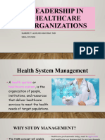 Leadership in Healthcare Organizations