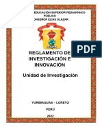 Reglamento de Investigación e Innovación 2022