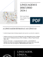 Aula 2 - Linguagem e Discurso - Linguagem Língua Linguística