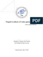 Negative Effects of Video Games Addiction On School Life