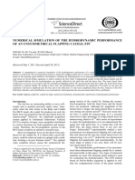 Numerical Simulation of The Hydrodynamic Performance of An Unsymmetrical Flapping Caudal Fin