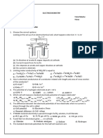 Electrochemistry (1 and 2 Marks QS)