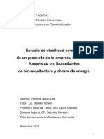 Estudio de Viabilidad Comercial de Un Producto de La Empresa ICHNOS 19 Basada en Los Lineamientos de Bio-Arquitectura y Ahorro de Energía