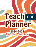 Teacher Planner For 2023-2024 in Multicolor Retro Style