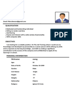 Resume For OJT On The Job Training