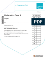 Stage 3 Progression - Mathematics Paper 2