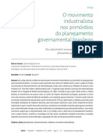 O Movimento Industrialista Nos Primordios Do Planejamento Governamental Brasileiro