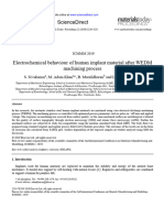 Electrochemical Behaviour of Human Implant Material After WEDM Machining Process