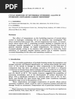 1983 - Eisenberg - Cyclic Response of Reversible Hydriding Alloys in Hydrogen Containing Carbon Monoxide