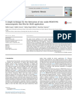 A Simple Technique For The Fabrication of Zinc oxide-PEDOT:PSS Nanocomposite Thin Film For OLED Application